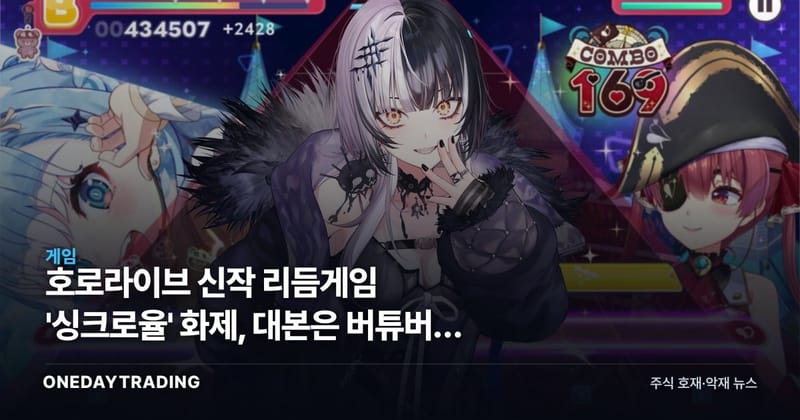 호로라이브 신작 리듬게임 '싱크로율' 화제, 대본은 버튜버가 직접 썼다
