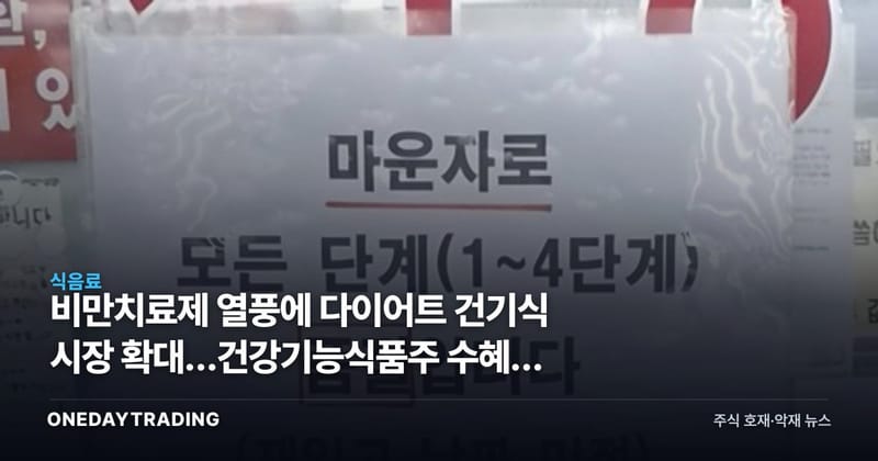 비만치료제 열풍에 다이어트 건기식 시장 확대…건강기능식품주 수혜와 규제 리스크