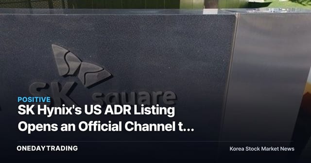 SK Hynix's US ADR Listing Opens an Official Channel to Narrow SK Square's NAV Discount