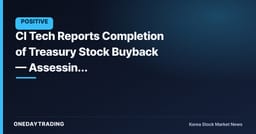 CI Tech Reports Completion of Treasury Stock Buyback — Assessing Shareholder-Value Defense and Order-Flow Impact