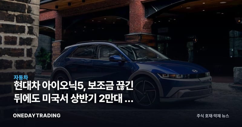 현대차 아이오닉5, 보조금 끊긴 뒤에도 미국서 상반기 2만대 판 이유