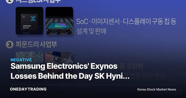 Samsung Electronics' Exynos Losses Behind the Day SK Hynix Overtook It in Market Cap