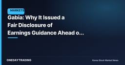 Gabia: Why It Issued a Fair Disclosure of Earnings Guidance Ahead of Its Regular Earnings Release