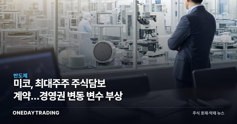 미코, 최대주주 주식담보 계약…경영권 변동 변수 부상