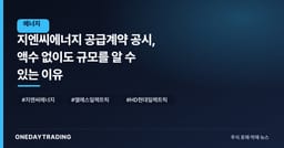 지엔씨에너지 공급계약 공시, 액수 없이도 규모를 알 수 있는 이유