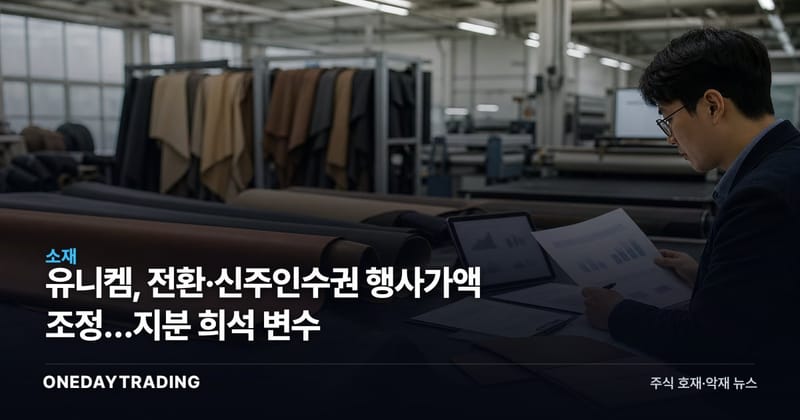 유니켐, 전환·신주인수권 행사가액 조정…지분 희석 변수