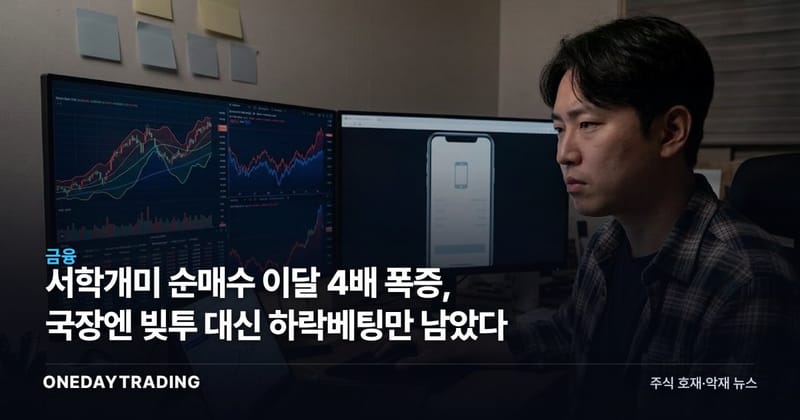 서학개미 순매수 이달 4배 폭증, 국장엔 빚투 대신 하락베팅만 남았다