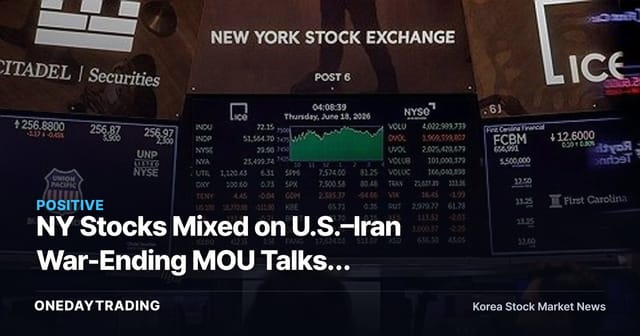 NY Stocks Mixed on U.S.–Iran War-Ending MOU Talks: Assessing the Impact on Oil Prices and Refining/Airline Stocks
