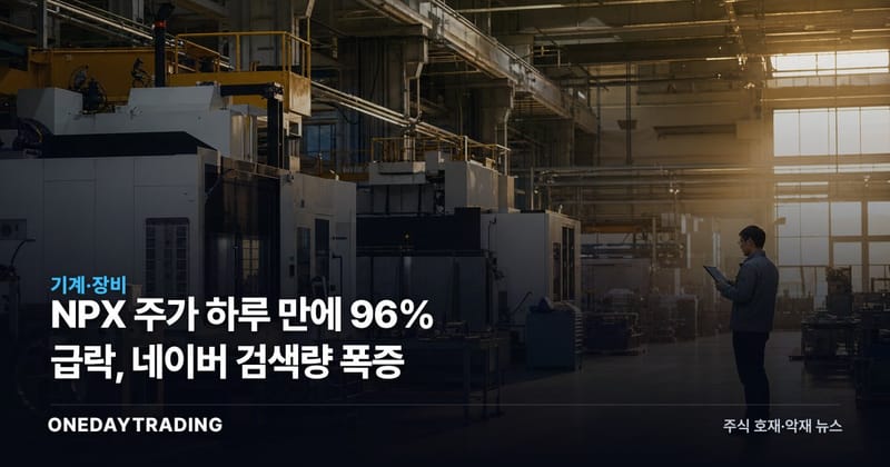 NPX 주가 하루 만에 96% 급락, 네이버 검색량 폭증
