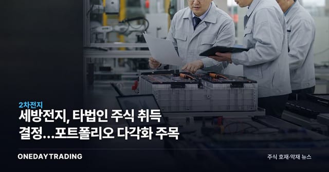 Sebang Global Battery Approves Acquisition of Shares in Another Company — Portfolio Diversification in Focus