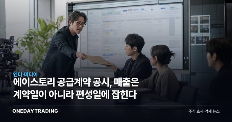 에이스토리 공급계약 공시, 매출은 계약일이 아니라 편성일에 잡힌다