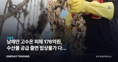남해안 고수온 피해 176억원, 수산물 공급 줄면 밥상물가 다시 뛴다