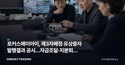 포커스에이아이, 제3자배정 유상증자 발행결과 공시…자금조달·지분희석 변수