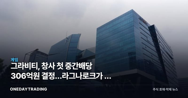 그라비티, 창사 첫 중간배당 306억원 결정…라그나로크가 번 진짜 돈