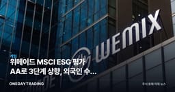 위메이드 MSCI ESG 평가 AA로 3단계 상향, 외국인 수급 호재 될까