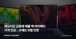 메모리값 급등에 애플 맥·아이패드 가격 인상…수혜는 D램 진영