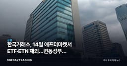 한국거래소, 14일 애프터마켓서 ETF·ETN 제외…변동성부터 막았다