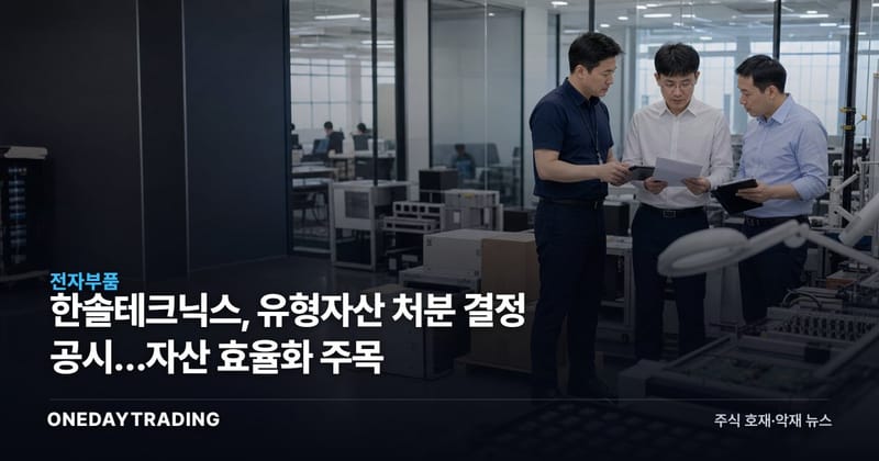 한솔테크닉스, 유형자산 처분 결정 공시…자산 효율화 주목