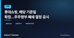 롯데쇼핑, 배당 기준일 확정…주주명부 폐쇄 결정 공시