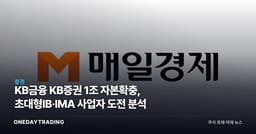 KB금융 KB증권 1조 자본확충, 초대형IB·IMA 사업자 도전 분석