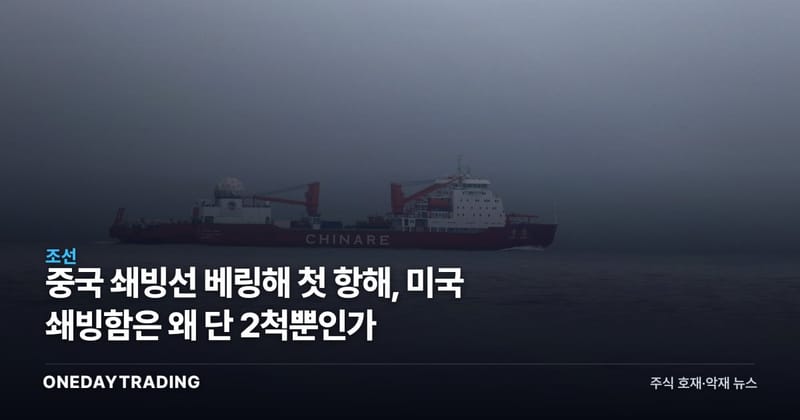 중국 쇄빙선 베링해 첫 항해, 미국 쇄빙함은 왜 단 2척뿐인가