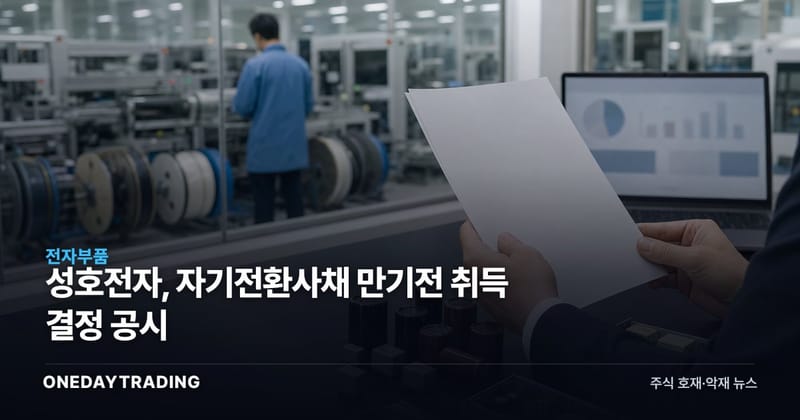 성호전자, 자기전환사채 만기전 취득 결정 공시