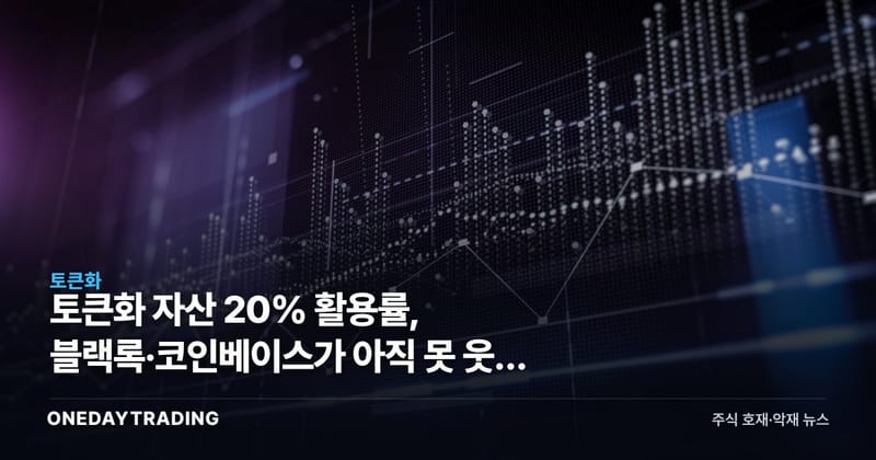 토큰화 자산 20% 활용률, 블랙록·코인베이스가 아직 못 웃는 이유