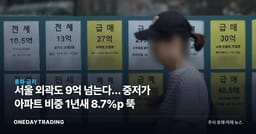 서울 외곽도 9억 넘는다… 중저가 아파트 비중 1년새 8.7%p 뚝
