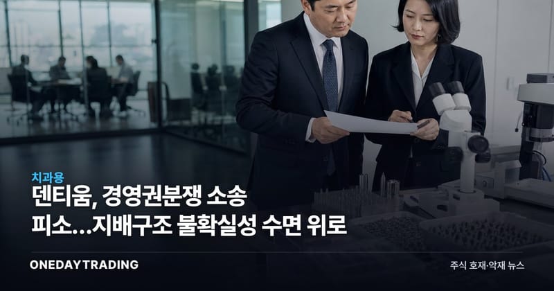 덴티움, 경영권분쟁 소송 피소…지배구조 불확실성 수면 위로