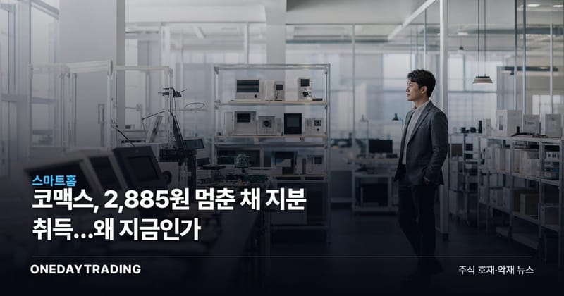 코맥스, 2,885원 멈춘 채 지분 취득…왜 지금인가