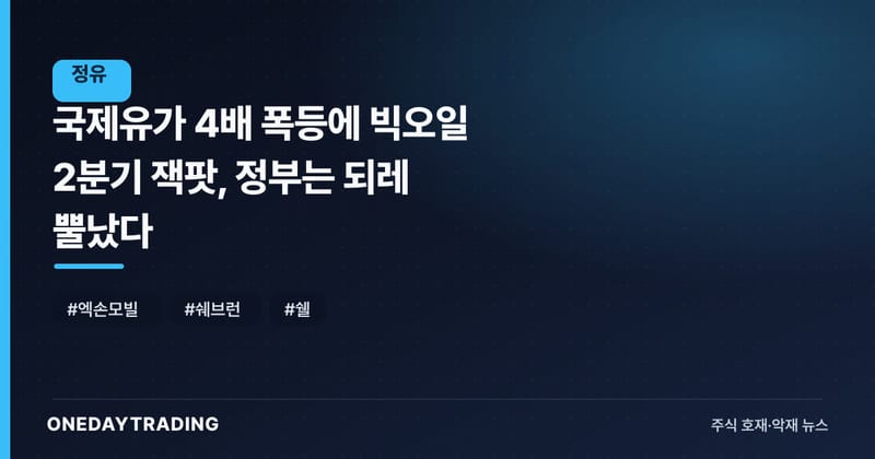 국제유가 4배 폭등에 빅오일 2분기 잭팟, 정부는 되레 뿔났다