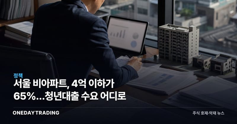 서울 비아파트, 4억 이하가 65%…청년대출 수요 어디로