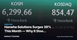 Hanwha Solutions Surges 38% This Month — Why It Stood Alone as the KOSPI Fell 4.5%
