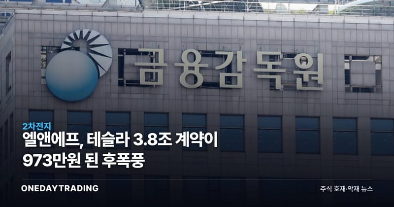 엘앤에프, 테슬라 3.8조 계약이 973만원 된 후폭풍