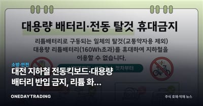 대전 지하철 전동킥보드·대용량 배터리 반입 금지, 리튬 화재 규제가 부르는 투자 변화