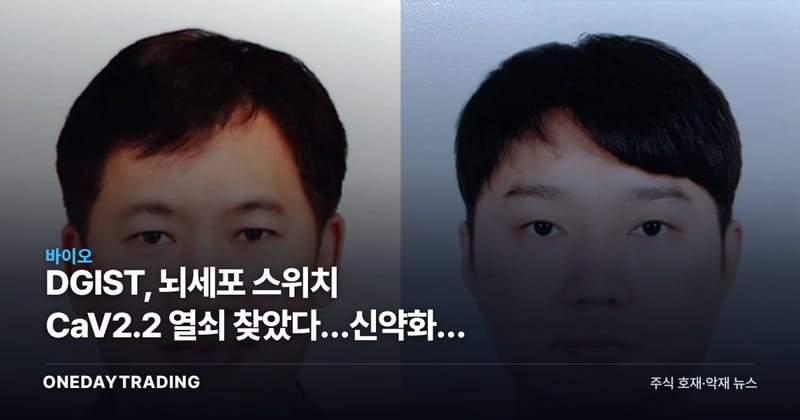 DGIST, 뇌세포 스위치 CaV2.2 열쇠 찾았다…신약화는 아직 먼 길