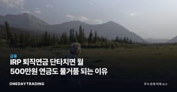 IRP 퇴직연금 단타치면 월 500만원 연금도 물거품 되는 이유