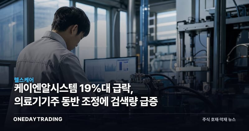 케이엔알시스템 19%대 급락, 의료기기주 동반 조정에 검색량 급증