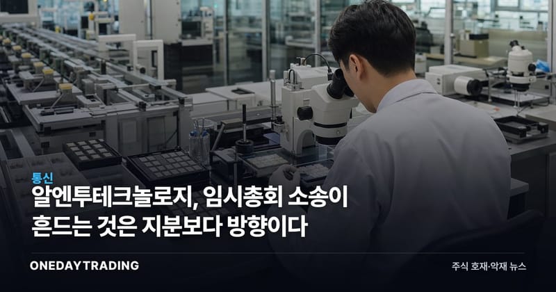 알엔투테크놀로지, 임시총회 소송이 흔드는 것은 지분보다 방향이다
