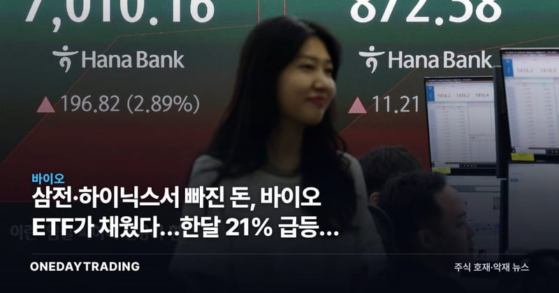 삼전·하이닉스서 빠진 돈, 바이오 ETF가 채웠다…한달 21% 급등의 진짜 이유