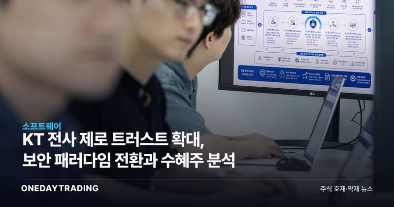 KT 전사 제로 트러스트 확대, 보안 패러다임 전환과 수혜주 분석