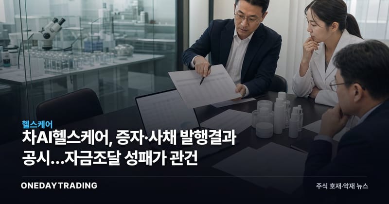 차AI헬스케어, 증자·사채 발행결과 공시…자금조달 성패가 관건