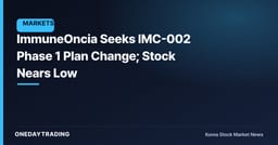 ImmuneOncia Seeks IMC-002 Phase 1 Plan Change; Stock Nears Low