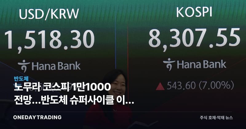 노무라 코스피 1만1000 전망…반도체 슈퍼사이클 이제 시작됐다