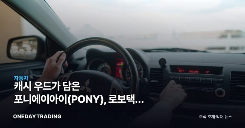 캐시 우드가 담은 포니에이아이(PONY), 로보택시 자율주행株 투자 포인트