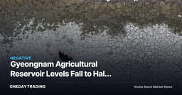 Gyeongnam Agricultural Reservoir Levels Fall to Half of Normal, Miryang Enters "Severe" Drought Stage