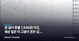 원·달러 환율 1,540원 마감, 예상 밑돈 美 고용이 흔든 금리 시나리오
