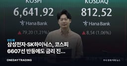 삼성전자·SK하이닉스, 코스피 6607선 반등에도 금리 진정 효과는 시험대