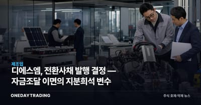 디에스엠, 전환사채 발행 결정 — 자금조달 이면의 지분희석 변수