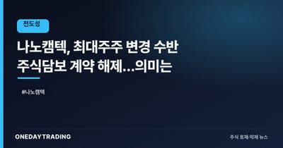 나노캠텍, 최대주주 변경 수반 주식담보 계약 해제…의미는